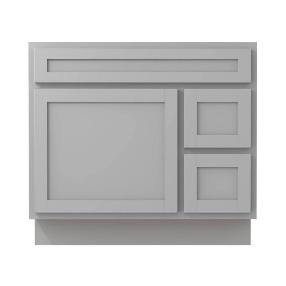 Gray Painted Freestanding Bathroom Vanity Cabinet with Shelves