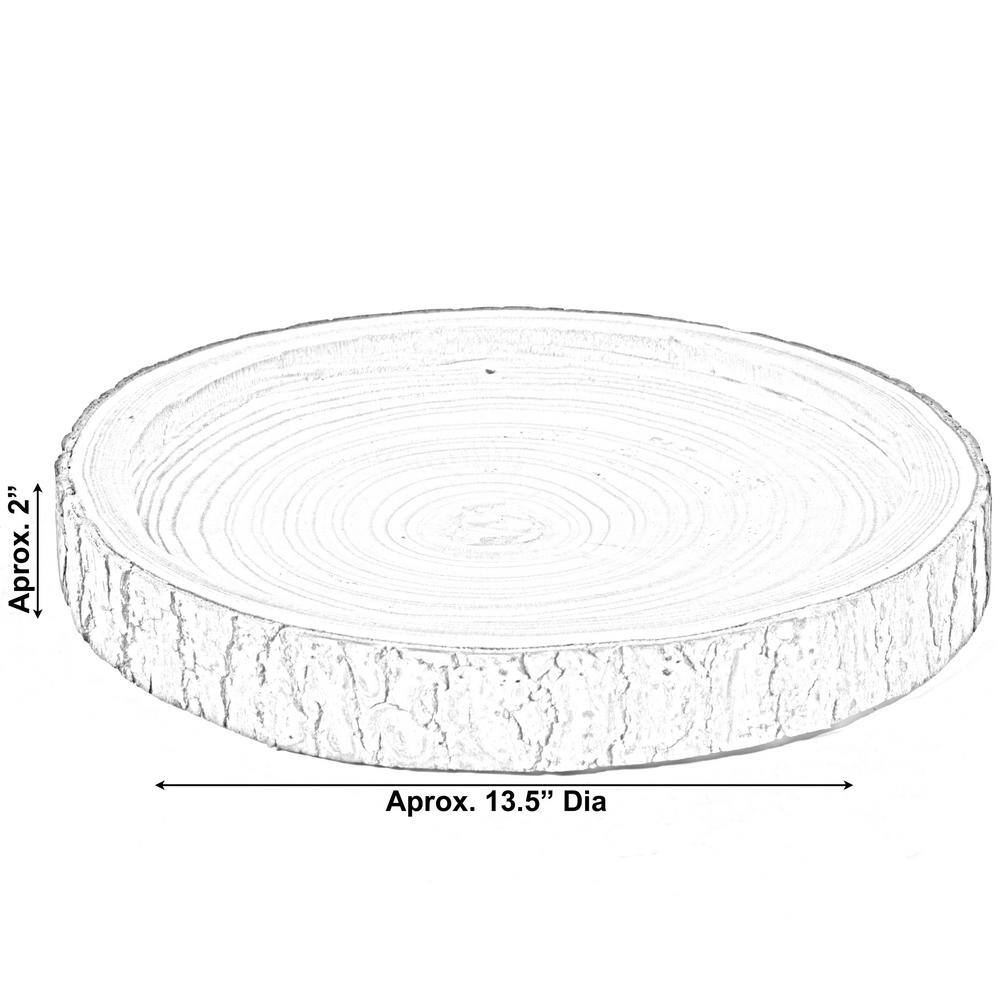 Rustic Round Wood Tree Bark Serving Tray