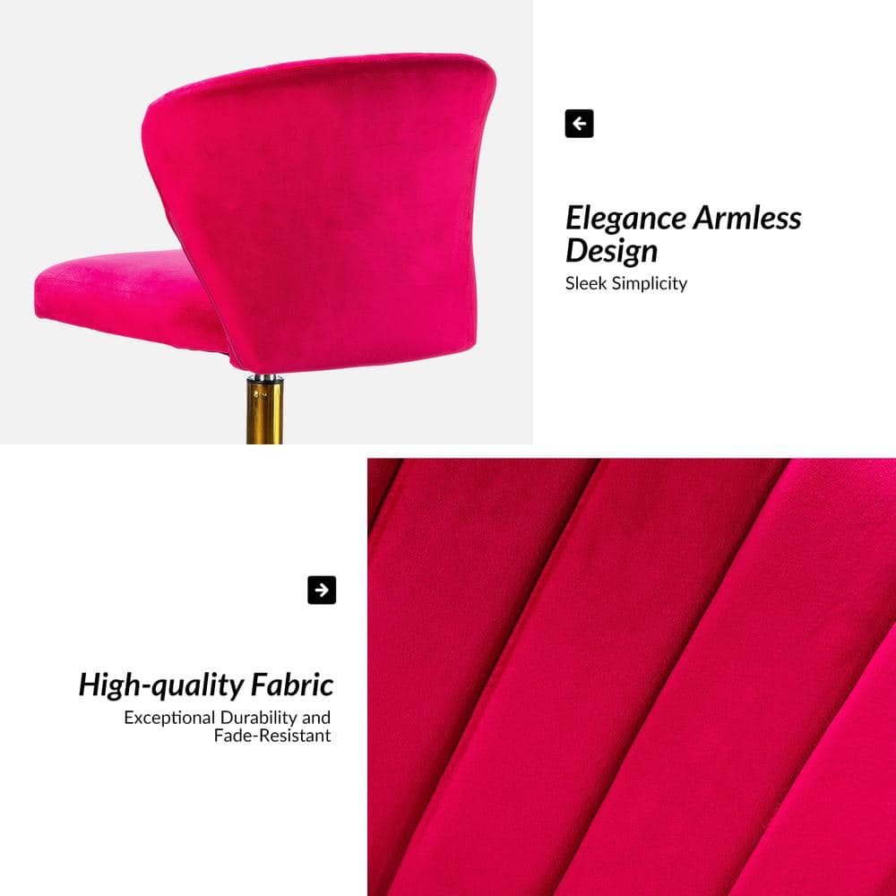 ErgoSwivel Light Fushia Fabric Task Chair with Adjustable Height