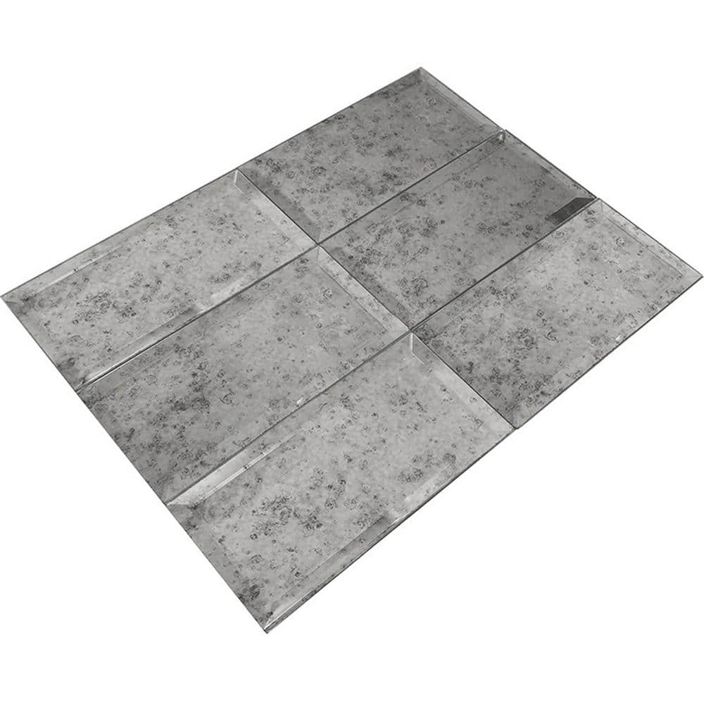 Glister Silver 3 in. x 0.18 in. Polished Antique Glass Subway Subway Wall Tile Sample (0.125 sqft/case) (1-Pack) price history on PriceWatchPro