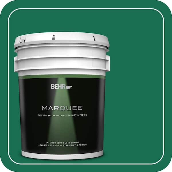 BEHR MARQUEE 5 gal. #S-H-470 Precious Emerald Semi-Gloss Enamel Exterior Paint & Primer