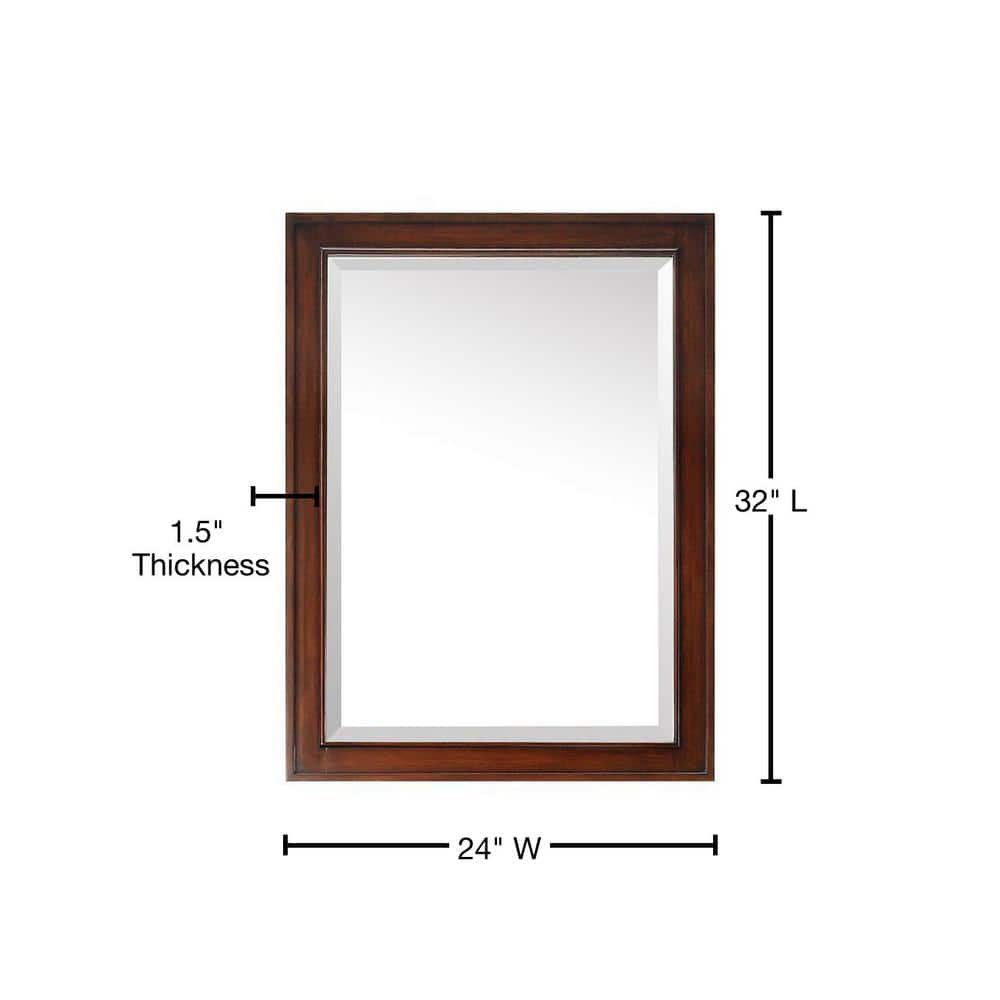 Brentwood Luxurious Walnut 24"x32" Transitional Wood Framed Mirror