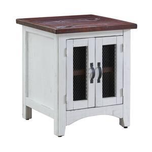 Nolan 23 in. White Square Pine End Table