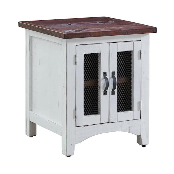 Picket House Furnishings Nolan 23 in. White Square Pine End Table