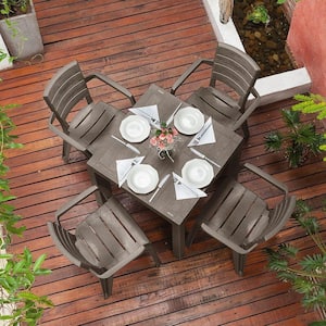 Mocca 5-Piece Resin Plastic Outdoor Dining Set