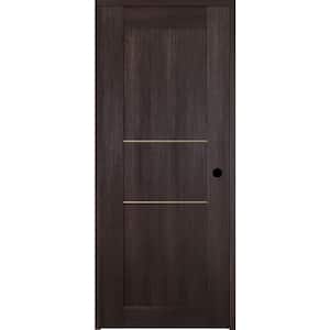 Vona 07 2H Gold 18 in. x 80 in. Left-Handed Solid Core Veralinga Oak Textured Wood Single Prehung Interior Door