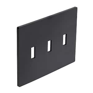 Maple Hill Black 3-Gang 3-Toggle Plastic Wall Plate