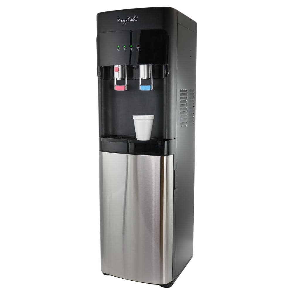 MegaChef Black Bottom Load Hot and Cold Water Dispenser