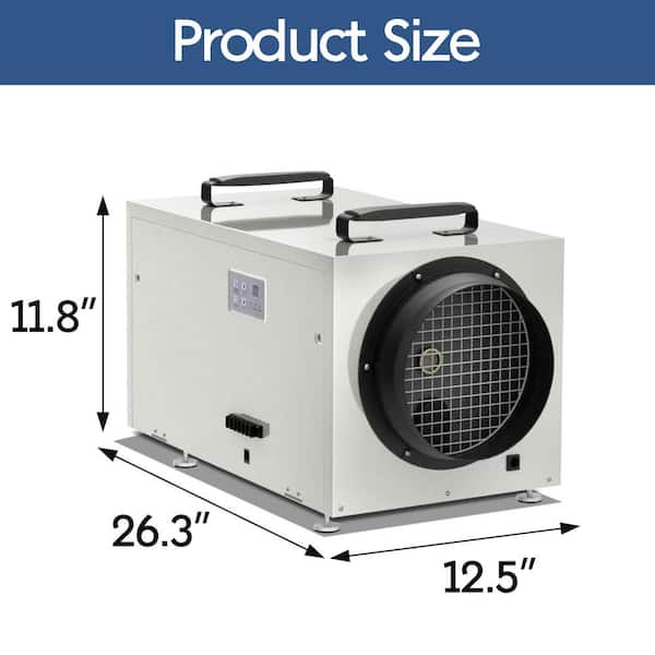 150 pt. 4,000 sq.ft. Industrial Dehumidifier in White with Auto Defrost for  Crawlspace