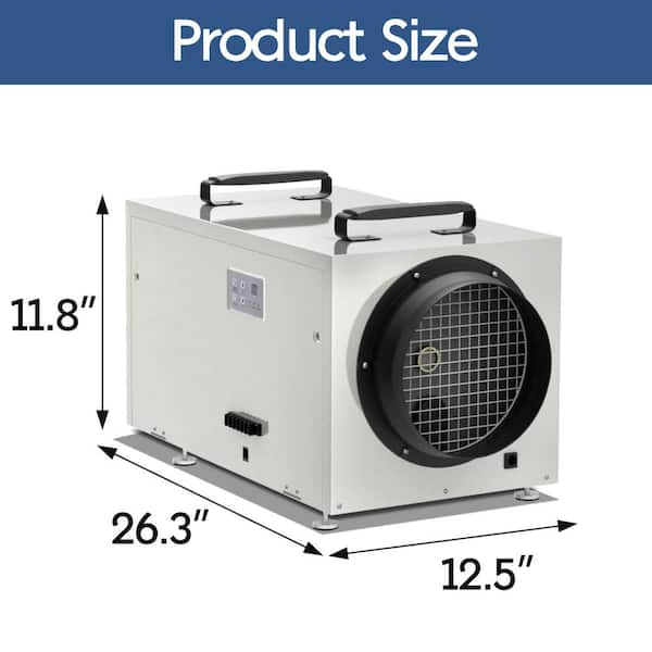 Edendirect 150 pt. 4,000 sq.ft. Industrial Dehumidifier in White 