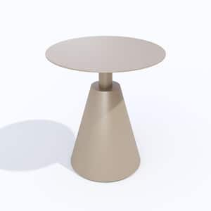 Champagne Beige Round Metal Outdoor Bistro Side