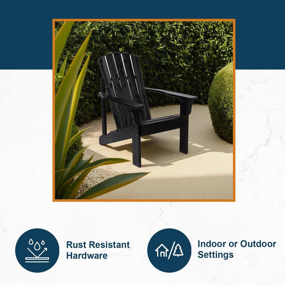 Black Cedar Wood Mid-Century Modern Adirondack Chair