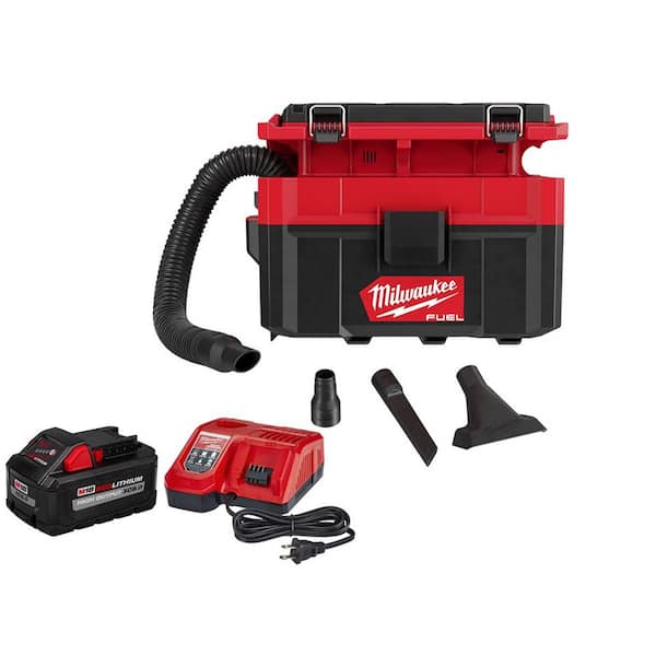 Milwaukee M18 FUEL PACKOUT 18-Volt Lithium-Ion Cordless 2.5 Gal. Wet/Dry Vacuum Kit with 8.0 Ah Battery and Charger