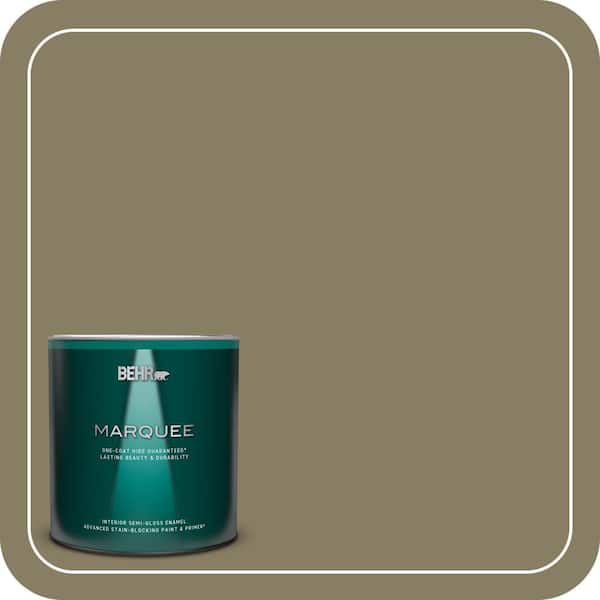 BEHR MARQUEE 1 qt. #N340-6 Sorrel Leaf One-Coat Hide Semi-Gloss Enamel Interior Paint & Primer