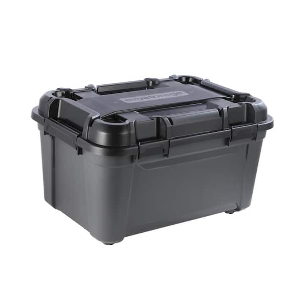 Extra Large 100L Heavy Duty Storage Container Tough Tub w Clip Lid Stackable  Box