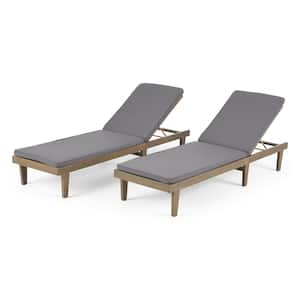 gray wood chaise lounge