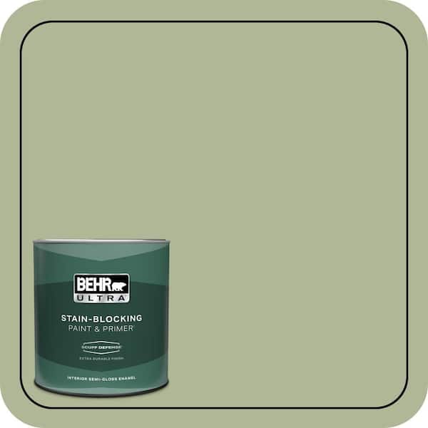 BEHR ULTRA 1 qt. #PPU11-08 Moss Print Extra Durable Semi-Gloss Enamel Interior Paint & Primer