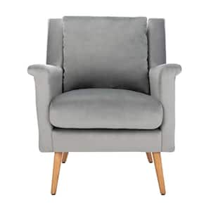 Astrid Light Gray/Brown Upholstered Arm Chair