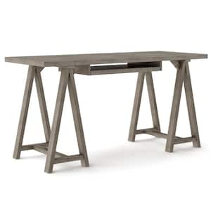 Sawhorse 60 in. Rectangular Farmhouse Grey Writing Desk