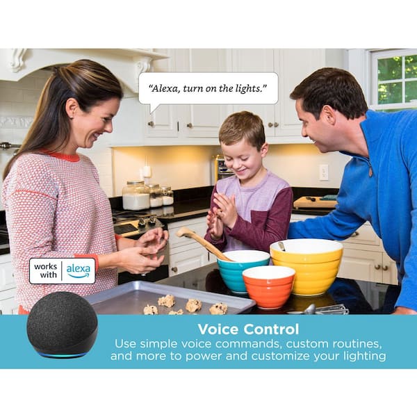 9 in., Plug-In, LED, White, Works with Alexa Smart Under Cabinet Lighting, 1-Bar