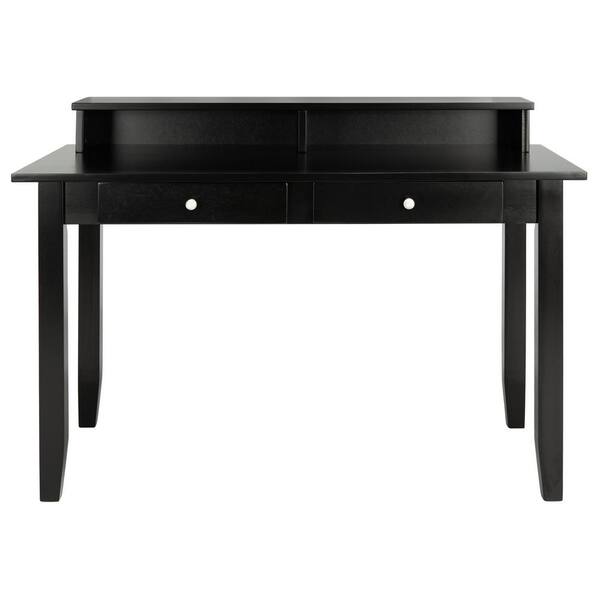 SAFAVIEH Winsome 47.2 in. Black Wood 2-Drawer Writing Desk