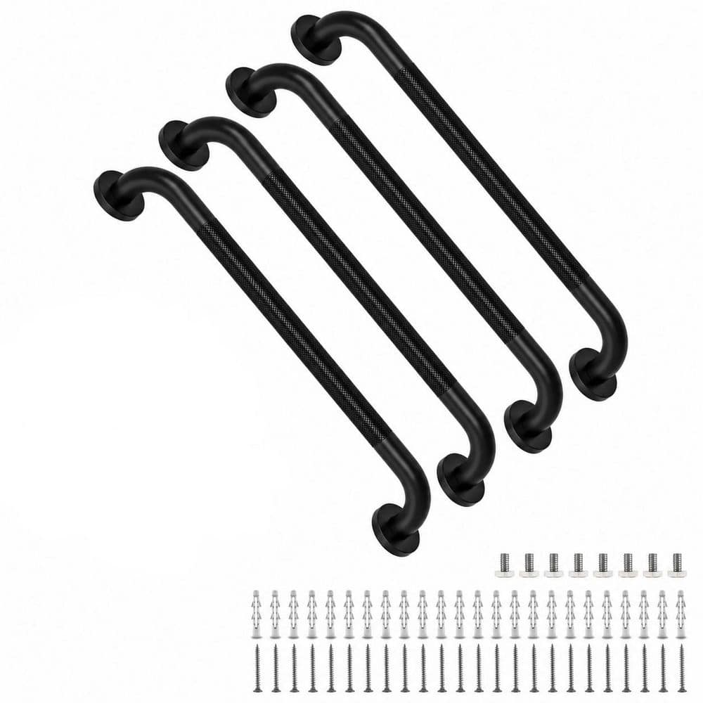 4 Pack 24 Inch Matte Black Stainless Steel Shower Grab Bars with Anti-Slip Knurled Grip and 1.25 in Diameter price history on PriceWatchPro