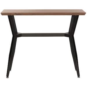 Andrew 40 in. Brown Oak/Black Standard Rectangle Wood Console Table