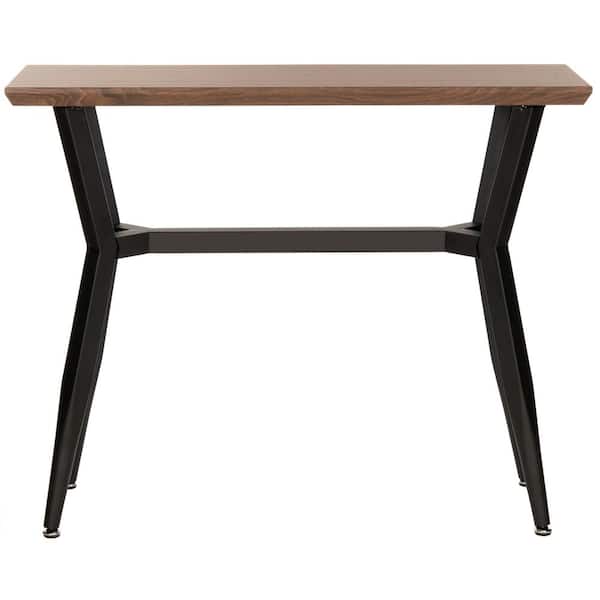 SAFAVIEH Andrew 40 in. Brown Oak/Black Standard Rectangle Wood Console Table