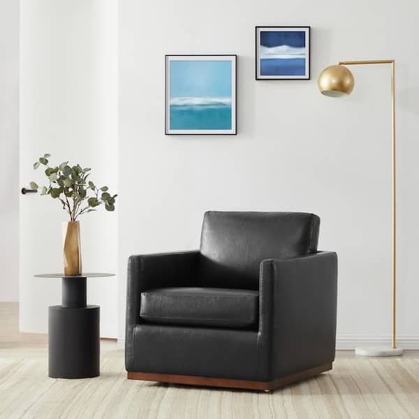 Allwex YOYO Black Plush Corduroy Swivel Accent Chair (Set of 2