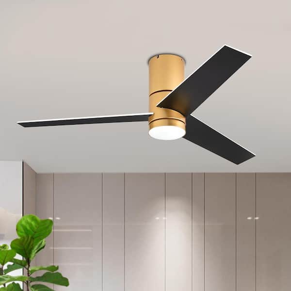 Breezary Cherwell 48 in. Integrated LED Indoor Gold Ceiling Fans with Light and Remote Control Included