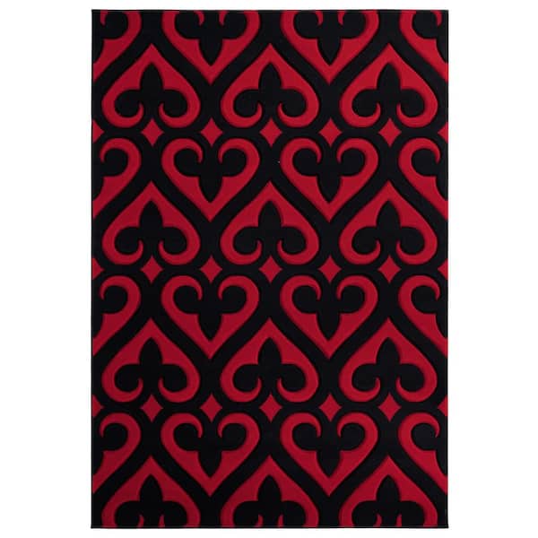 United Weavers Bristol Heartland Red 5 ft. 3 in. x 7 ft. 6 in. Area Rug