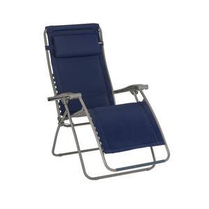 RSX Clip Metal Outdoor Recliner with Sunbrella Padded Cushion Navy