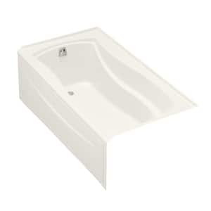 Mariposa 66 in. x 36 in. Soaking Bathtub with Left-Hand Drain in Biscuit, Integral Flange