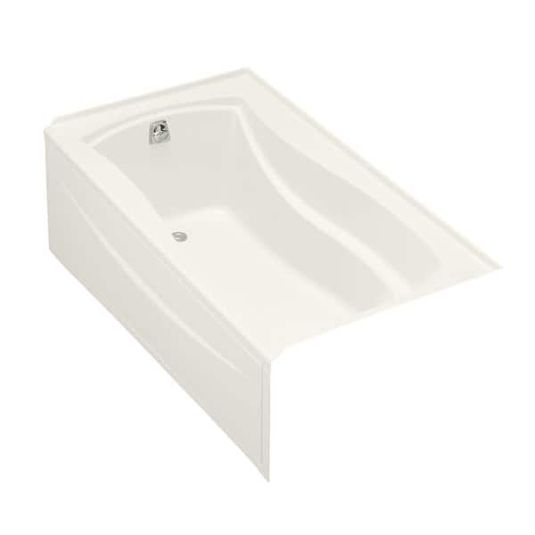 KOHLER Mariposa 66 in. x 36 in. Soaking Bathtub with Left-Hand Drain in Biscuit, Integral Flange