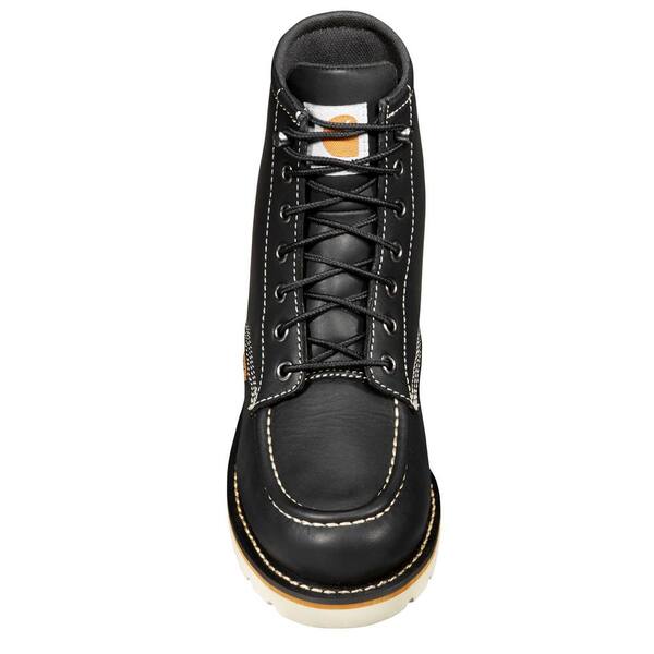 black moc toe work boots
