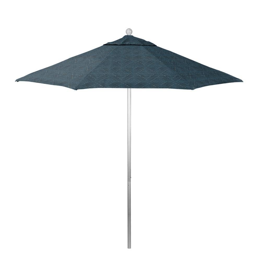 9 ft. Silver Anodized Aluminum Market Patio Umbrella with Fiberglass Ribs & Push-Lift in Domino Lagoon Pacifica Premium price history on PriceWatchPro