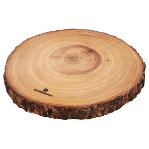 Wood Brown Serving Board, round, Acacia wood, 9 in. x 9 in. x 1 in.