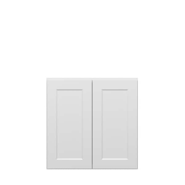 Unbranded Norfolk Shaker 30 in. W x 30 in. H x 12 in. D in Painted White Plywood Assembled Wall Cabinet