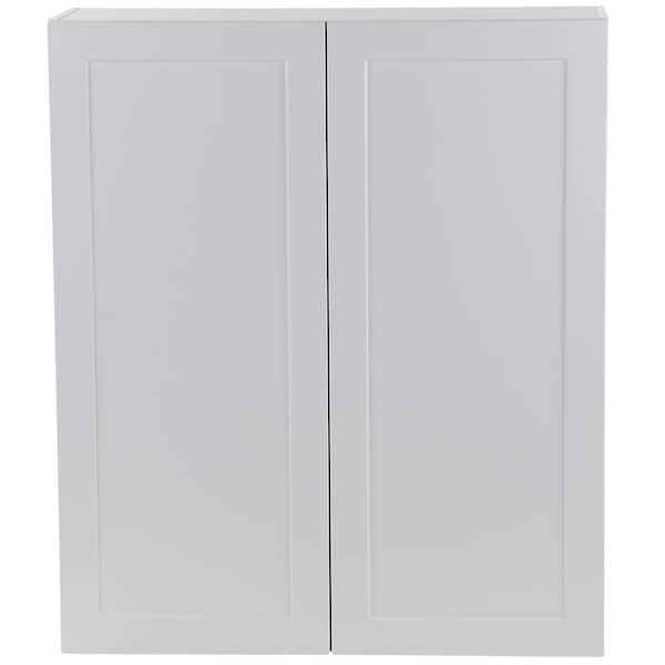 Hampton Bay Cambridge White Shaker Assembled Wall Kitchen Cabinet with 2 Soft Close Doors (36 in. W x 12.5 in. D x 42 in. H)