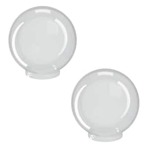 8 in. Dia Globes Clear Smooth Acrylic with 3.91 in. Outside Diameter Fitter Neck (2-Pack)