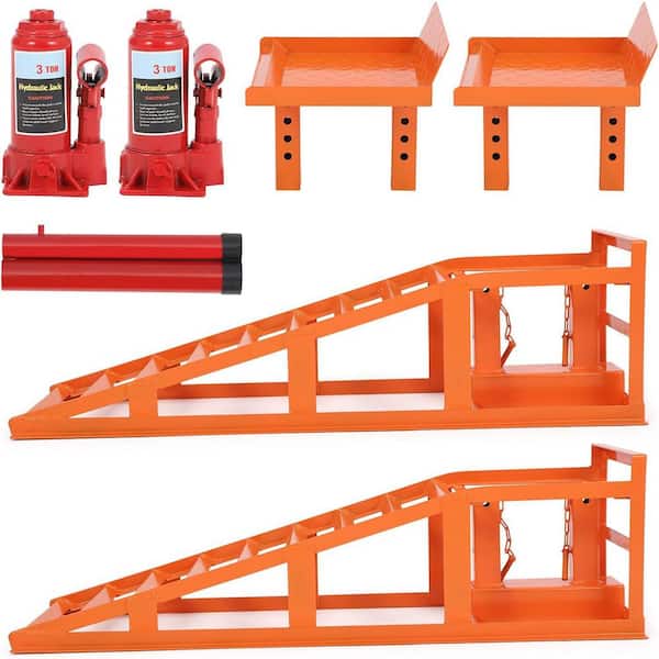 (2 Pack) Car Ramps, 5T 12,000 Lbs Hydraulic High Lift Service Automotive Car Lift