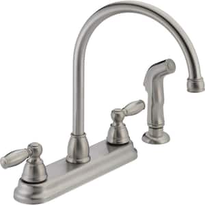 Apex Double Handle Side Sprayer Standard Kitchen Faucet in Stainless