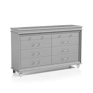 Litzler 8-Drawer Silver Dresser (39 in. H x 63.63 in. W x 17.38 in. D)