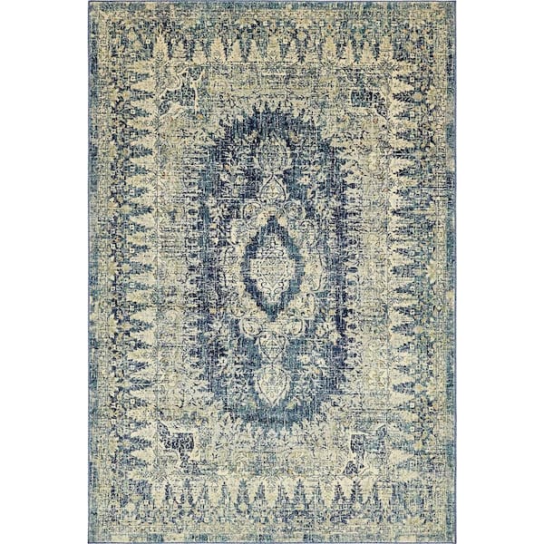Unique Loom Oslo Lyngby Lake Navy Blue 6' 0 x 9' 0 Area Rug