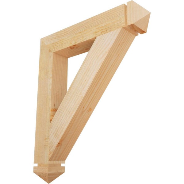 Ekena Millwork 4 in. x 28 in. x 24 in. Douglas Fir Traditional Arts and Crafts Rough Sawn Bracket