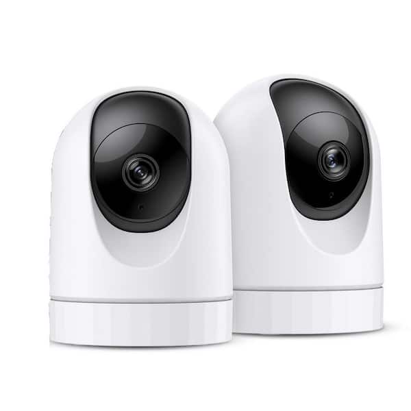 2K Indoor Security Camera with 360° View, Night Vision, 2-Way Audio, SD Card Storage, 2. 4G WiFi, Siren, 24/7 Recording