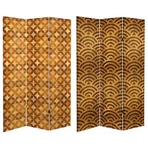 Japanese Wood Pattern 6 ft. Printed 3-Panel Room Divider