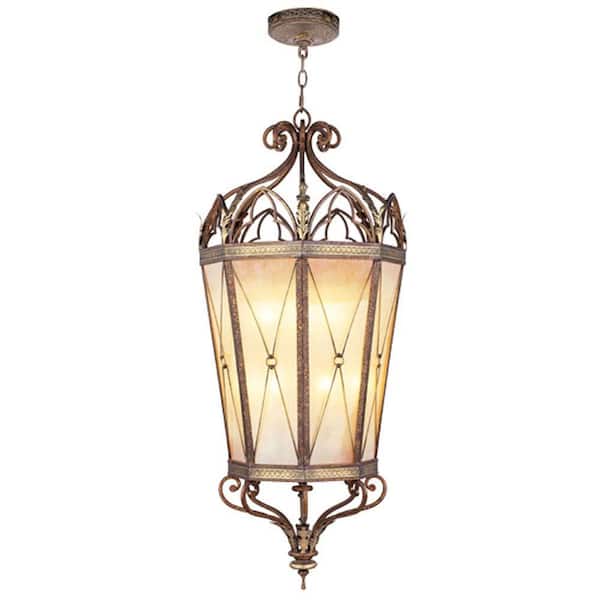 Livex Lighting Providence 12-Light Palatial Bronze with Gilded Accents Incandescent Ceiling Pendant