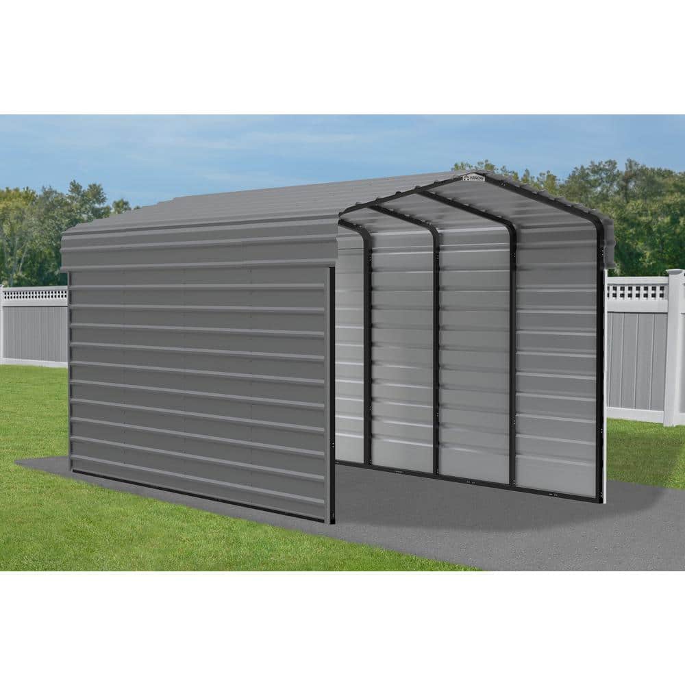 10' x 20' Charcoal Steel Carport Kit with Enclosure