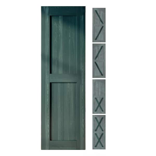 HOMACER 22 in. x 80 in. 5-in-1 Design Royal Pine Solid Natural Pine Wood Panel Interior Sliding Barn Door Slab with Frame
